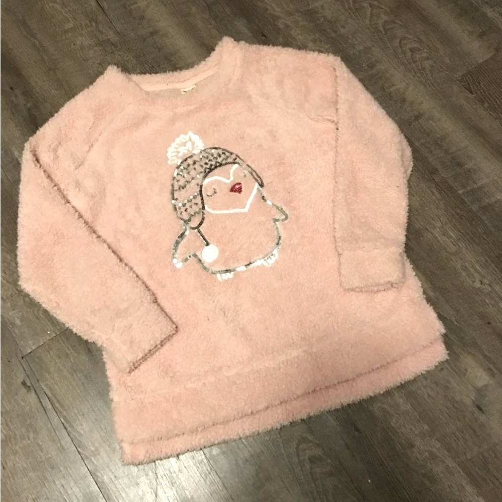 Faded Glory Fuzzy Penguin Sweater size Medium